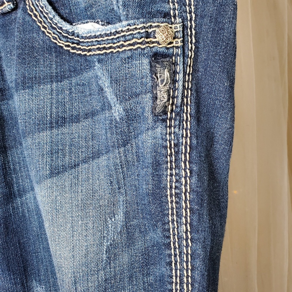 Silver Suki Retro Jeans Bootcut Y2k Embellished Pockets Sz 32/30 Denim Mid Rise - Picture 2 of 6